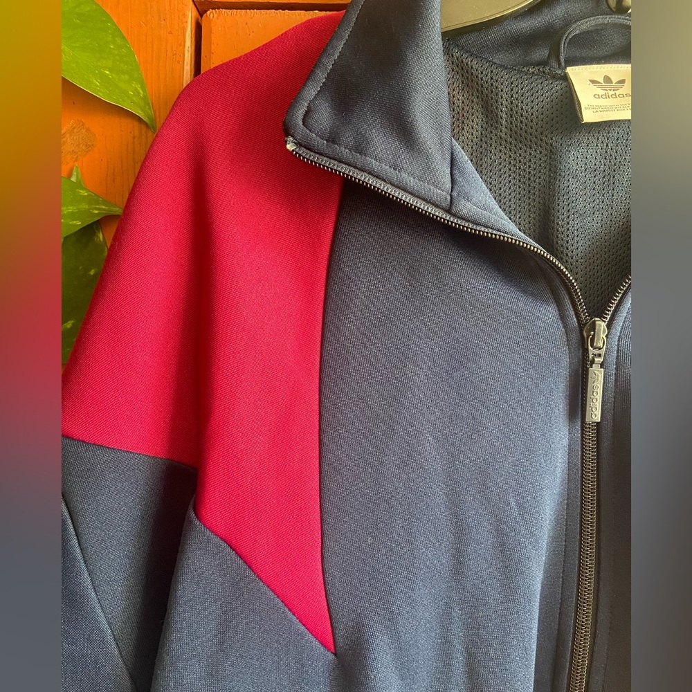 Navy and Raspberry Adidas Track Jacket - Picture 4 of 7